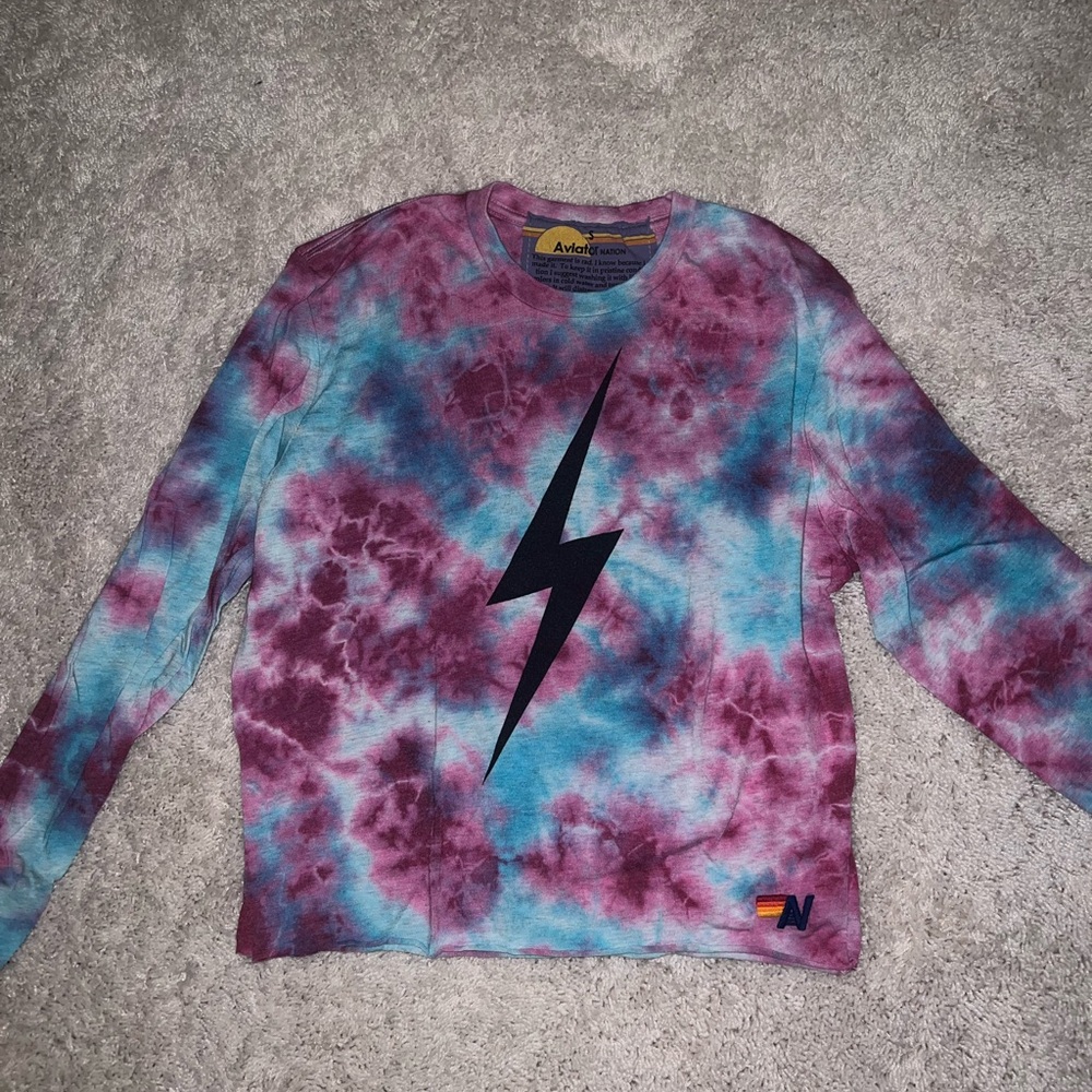 Small aviator nation long sleeve, tie dye, super comfy and never worn